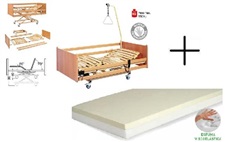 CAMA DE MADERA "ORION" ELÉCTRICA + COLCHÓN VISCOELÁSTICO "MEMORY" CON FUNDA P.U