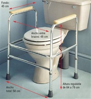 REPOSABRAZOS PARA WC DE ALUMINIO GRADUABLE